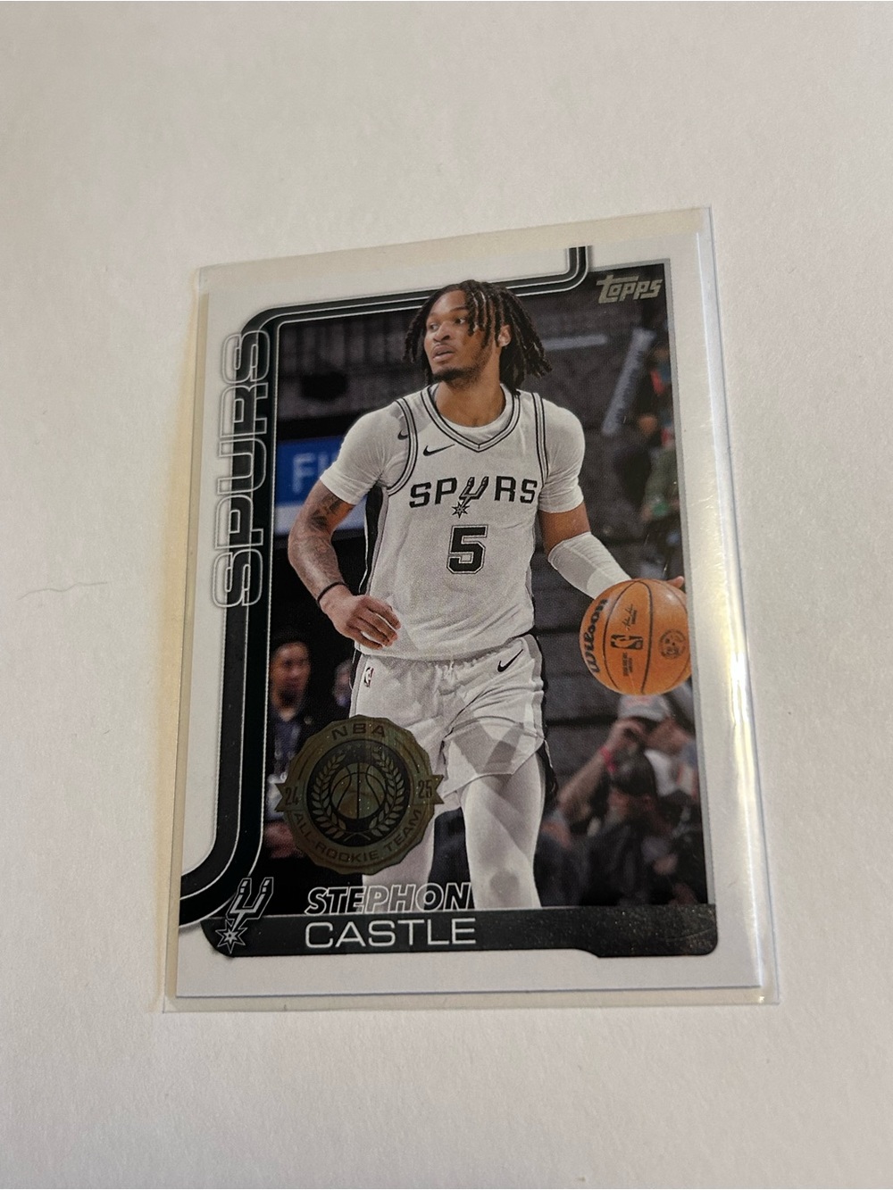 Topps San Antonio Spurs Stephon Castle White Basketball Card